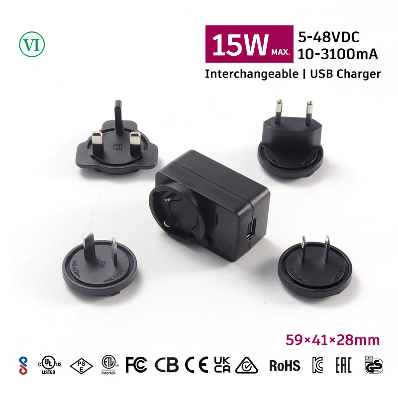 Madapter 15W max. USB Interchangeable Wall Mounted Power Adapter 1 Custom Power Adapter